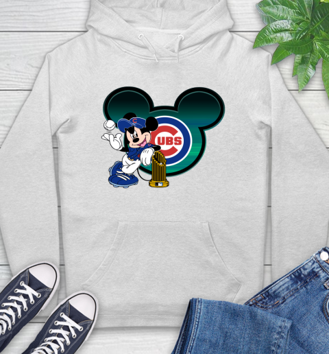 MLB Chicago Cubs The Commissioner's Trophy Mickey Mouse Disney Hoodie