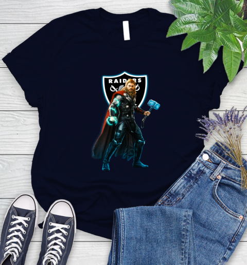 NFL Thor Avengers Endgame Football Oakland Raiders Women's T-Shirt 3