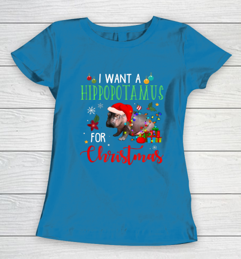 I Want A Hippopotamus For Christmas Hippo Fiona Women's T-Shirt 6