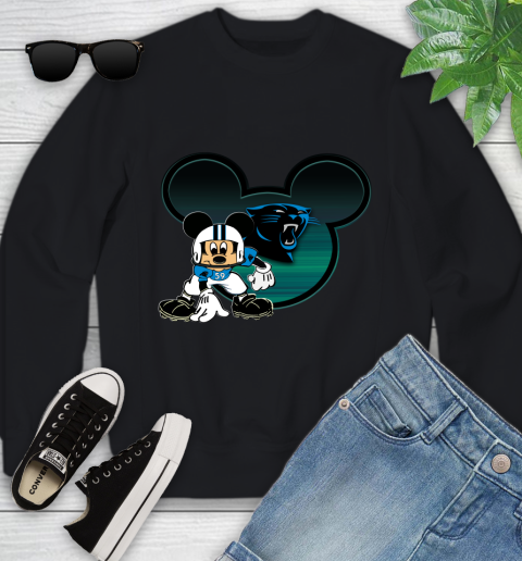 NFL Carolina Panthers Mickey Mouse Disney Football T Shirt Youth Sweatshirt 2