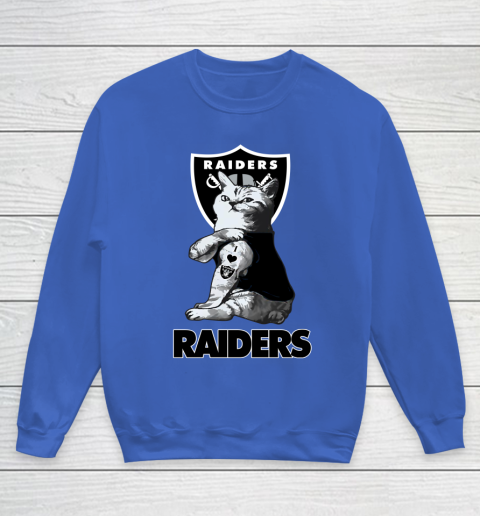 NFL Football My Cat Loves Oakland Raiders Youth Sweatshirt 6