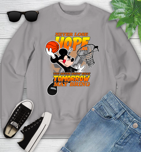 San Antonio Spurs NBA Basketball Mickey Disney Never Lose Hope Youth Sweatshirt 3