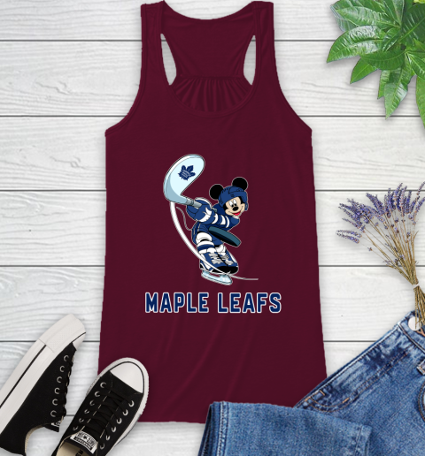 NHL Hockey Toronto Maple Leafs Cheerful Mickey Mouse Shirt Racerback Tank 3