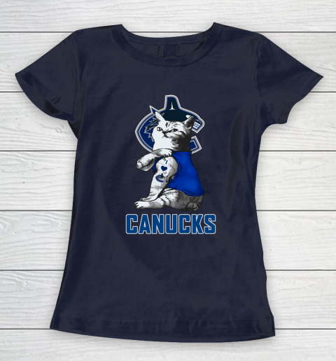 NHL My Cat Loves Vancouver Canucks Hockey Women's T-Shirt 2
