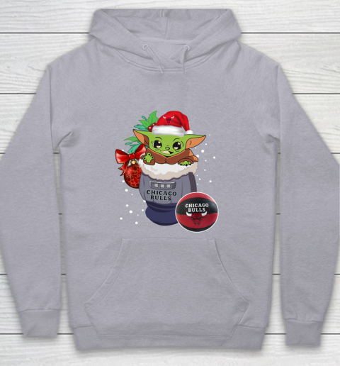 Chicago Bulls Christmas Baby Yoda Star Wars Funny Happy NBA Youth Hoodie 5