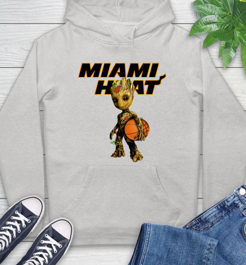 Miami Heat NBA Basketball Groot Marvel Guardians Of The Galaxy Hoodie