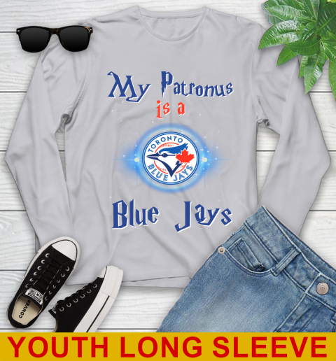 MLB Baseball Harry Potter My Patronus Is A Toronto Blue Jays Youth Long Sleeve 6 MLB Baseball Harry Potter My Patronus Is A Toronto Blue Jays Youth Long Sleeve - Image 6