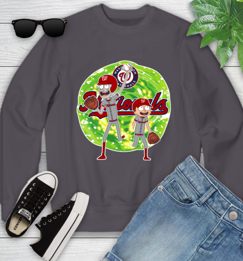 MLB Washington Nationals Rick And Morty Baseball Sports Youth Sweatshirt 6