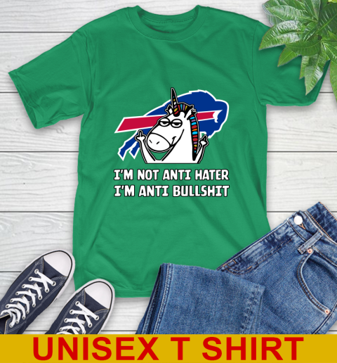 Buffalo Bills NFL Football Unicorn I'm Not Anti Hater I'm Anti Bullshit T-Shirt 7