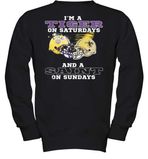 New Orleans Saints Im A Tiger On Saturdays Youth Sweatshirt