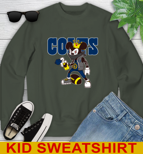 Indianapolis Colts NFL Football Mickey Peace Sign Sports Youth Sweatshirt 9