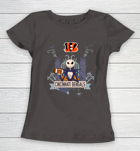 NFL Cincinnati Bengals Football Jack Skellington Halloween Women's T-Shirt 7