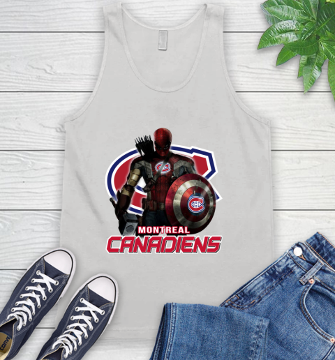 NHL Captain America Thor Spider Man Hawkeye Avengers Endgame Hockey Montreal Canadiens Tank Top