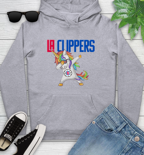 LA Clippers NBA Basketball Funny Unicorn Dabbing Sports Youth Hoodie 6