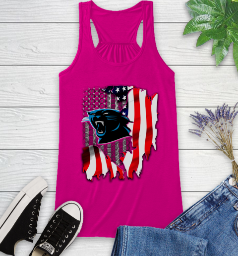 Carolina Panthers NFL Football American Flag Racerback Tank 7