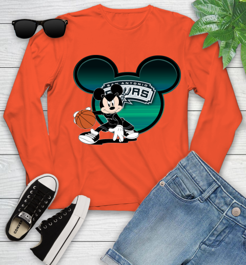 NBA San Antonio Spurs Mickey Mouse Disney Basketball Youth Long Sleeve 4