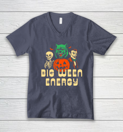 Funny Halloween Big Ween Energy V-Neck T-Shirt 6