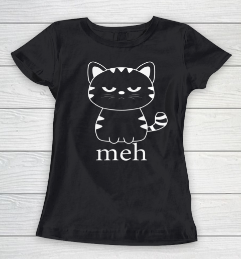 MEH CAT Shirt Funny Sarcastic Gift for Cat Lovers Halloween Women's T-Shirt