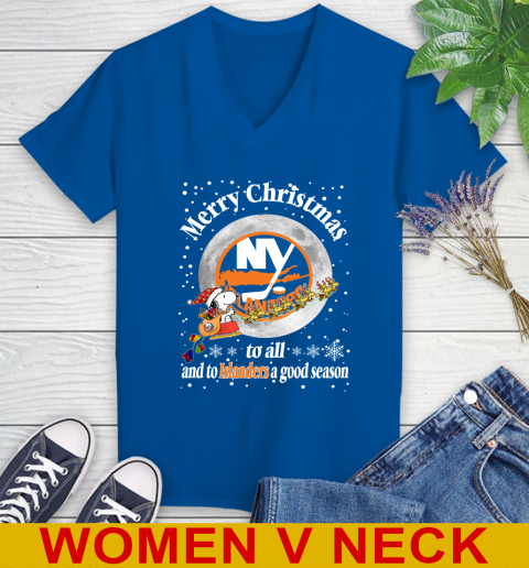 New York Islanders Merry Christmas To All And To Islanders A Good Season NHL Hockey Sports Women's V-Neck T-Shirt 9
