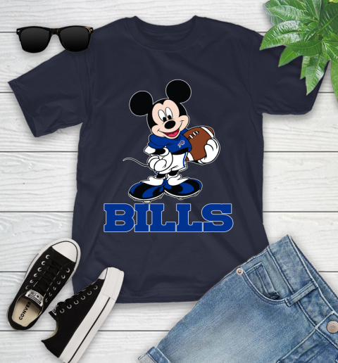 NFL Football Buffalo Bills Cheerful Mickey Mouse Shirt Youth T-Shirt 3