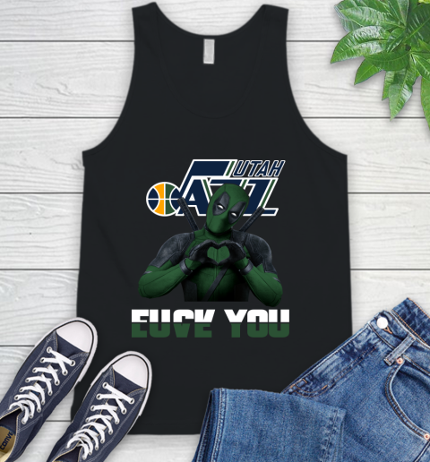 NBA Utah Jazz Deadpool Love You Fuck You Basketball Sports Tank Top