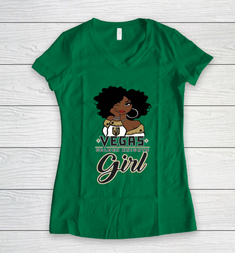 Vegas Golden Knights Girl NHL Women's V-Neck T-Shirt 5