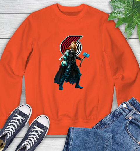 NBA Thor Avengers Endgame Basketball Portland Trail Blazers Sweatshirt 4