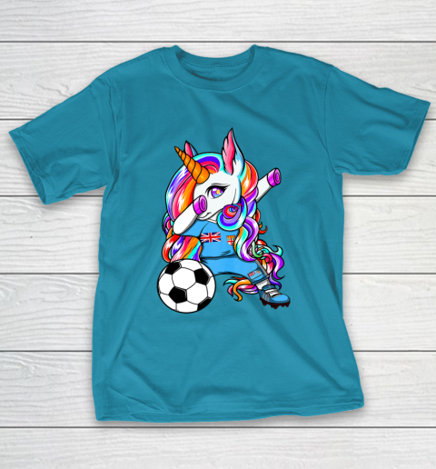 Dabbing Unicorn Fiji Soccer Fans Jersey Flag Fijian Football T-Shirt 8