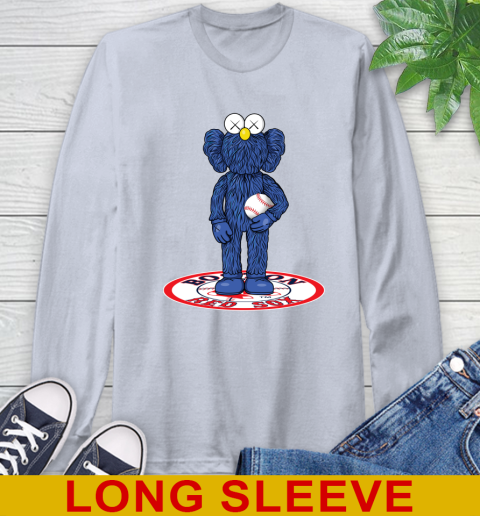 MLB Baseball Boston Red Sox Kaws Bff Blue Figure Shirt Long Sleeve T-Shirt 6