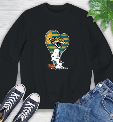 Jacksonville Jaguars NFL Football The Peanuts Movie Adorable Snoopy Sweatshirt 2
