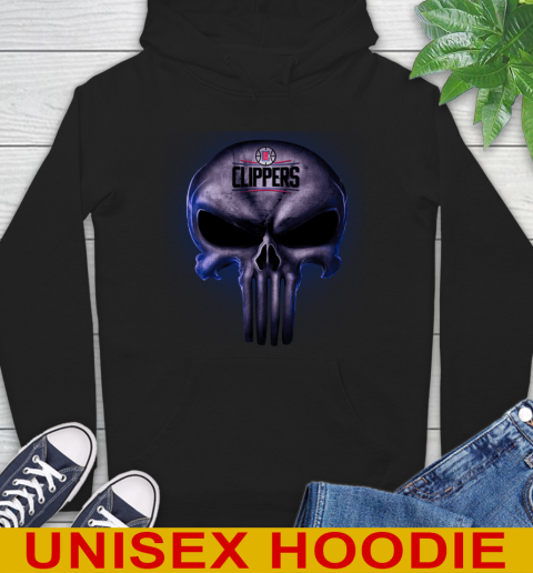 LA Clippers NBA Basketball Punisher Skull Sports Hoodie
