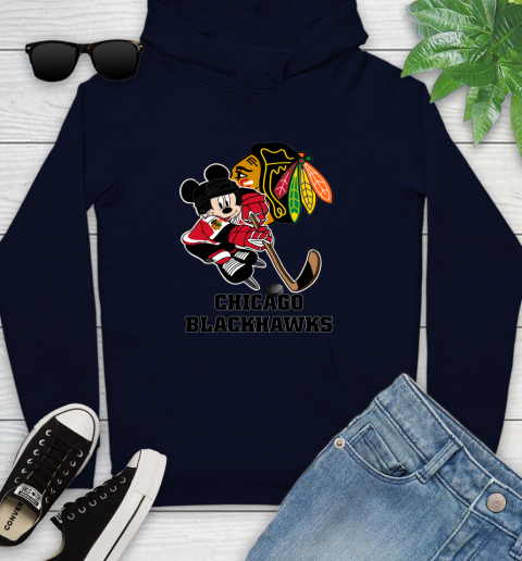 NHL Chicago Blackhawks Mickey Mouse Disney Hockey T Shirt Youth Hoodie 4