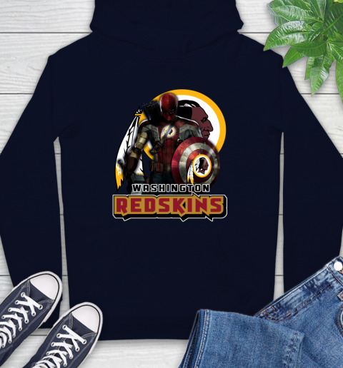 NFL Captain America Thor Spider Man Hawkeye Avengers Endgame Football Washington Redskins Hoodie 4