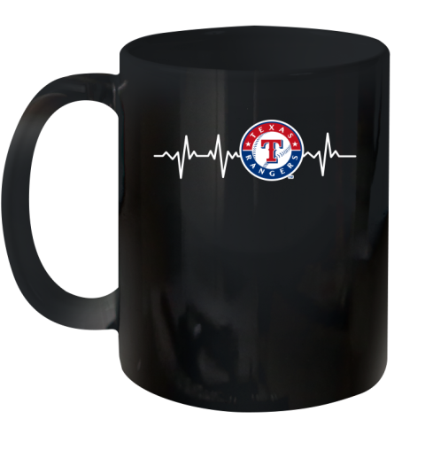 Texas Rangers MLB Baseball Heart Beat Shirt Ceramic Mug 11oz