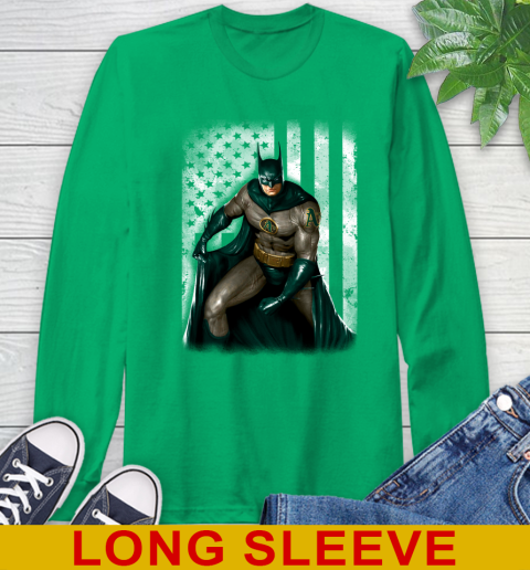 Oakland Athletics MLB Baseball Batman DC American Flag Shirt Long Sleeve T-Shirt 8
