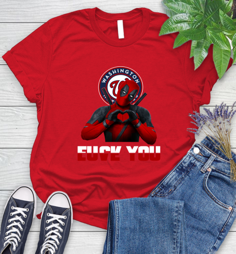 MLB Washington Nationals Deadpool Love You Fuck You Baseball Sports Women's T-Shirt 13