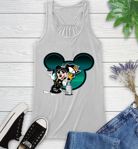 NHL Pittsburgh Penguins Stanley Cup Mickey Mouse Disney Hockey T Shirt Racerback Tank