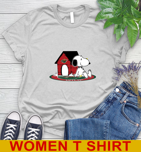 NHL Hockey Minnesota Wild Snoopy The Peanuts Movie Shirt Women's T-Shirt