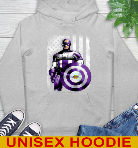 Los Angeles Lakers NBA Basketball Captain America Marvel Avengers American Flag Shirt Hoodie 6