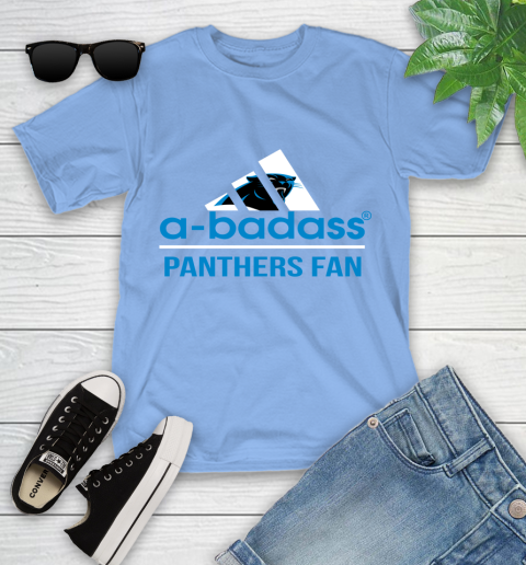 NFL A Badass Carolina Panthers Fan Adidas Football Sports Youth T-Shirt 15