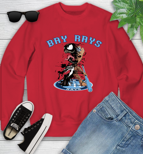 MLB Tampa Bay Rays Baseball Venom Groot Guardians Of The Galaxy Youth Sweatshirt 10 MLB Tampa Bay Rays Baseball Venom Groot Guardians Of The Galaxy Youth Sweatshirt - Image 10