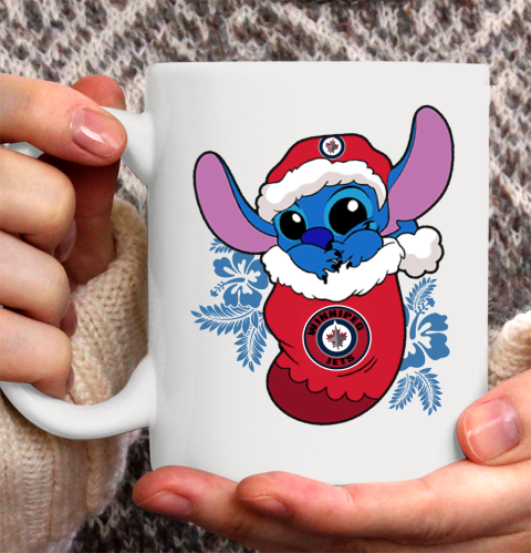 Winnipeg Jets Christmas Stitch In The Sock Funny Disney NHL Ceramic Mug 11oz 2