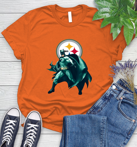 NFL Batman Football Sports Pittsburgh Steelers Women's T-Shirt 4