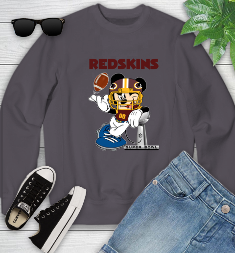 NFL Washington Redskins Mickey Mouse Disney Super Bowl Football T Shirt Youth Sweatshirt 6