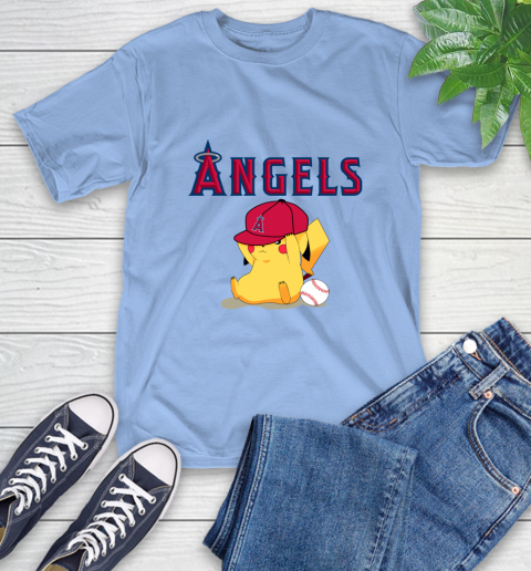MLB Pikachu Baseball Sports Los Angeles Angels T-Shirt 11