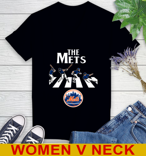 MLB Baseball New York Mets The Beatles Rock Band Shirt Women's V-Neck T-Shirt MLB Baseball New York Mets The Beatles Rock Band Shirt Women's V-Neck T-Shirt