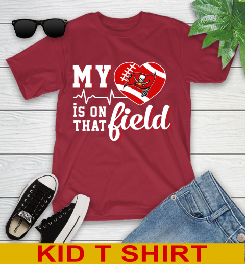 NFL My Heart Is On That Field Football Sports Tampa Bay Buccaneers Youth T-Shirt 12