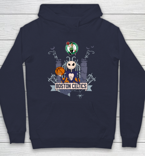 NBA Boston Celtics Basketball Jack Skellington Halloween Hoodie 2