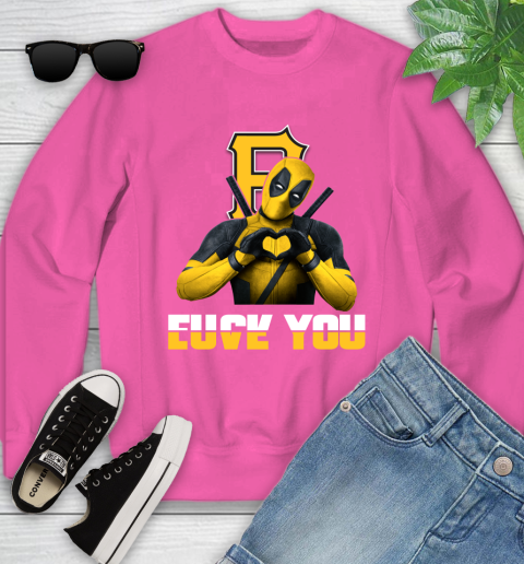 MLB Pittsburgh Pirates Deadpool Love You Fuck You Baseball Sports Youth Sweatshirt 6