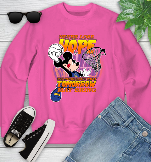 Golden State Warriors NBA Basketball Mickey Disney Never Lose Hope Youth Sweatshirt 6